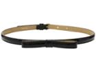 Kate Spade New York 1/2 Patent Skinny Bow Belt (black) Women's Belts