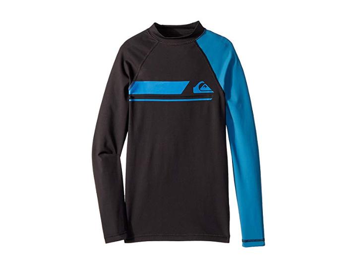 Quiksilver Kids Active Long Sleeve Rashguard (big Kids) (tarmac/cendre Blue) Boy's Swimwear