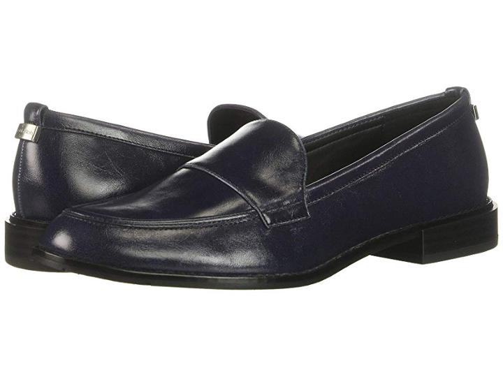 Calvin Klein Amaya (dark Navy Varnished Crackled) Women's Shoes