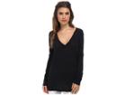 Lna 007 L/s Deep V-neck (black) Women's Long Sleeve Pullover