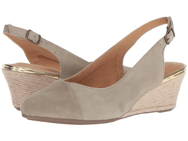 Me Too Sofia (stone Kid Suede) Women's Wedge Shoes