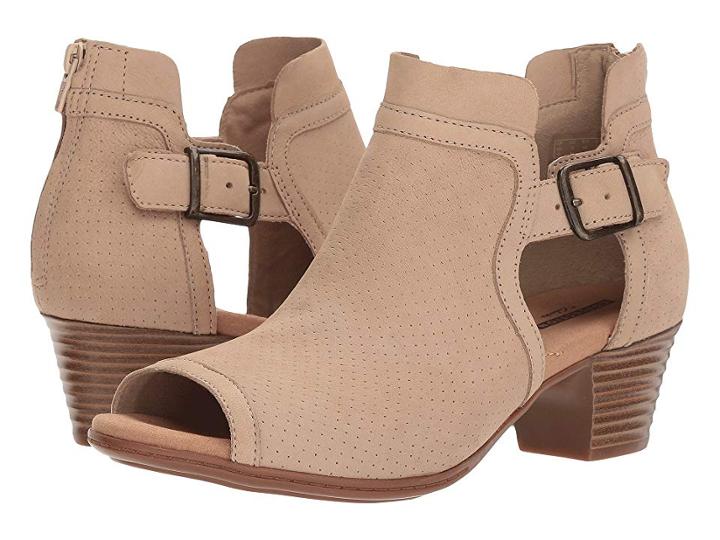 Clarks Valarie Kimble (sand Nubuck) Women's Toe Open Shoes