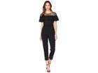 Adrianna Papell Illusion Neckline Jumpsuit (black) Women's Jumpsuit & Rompers One Piece