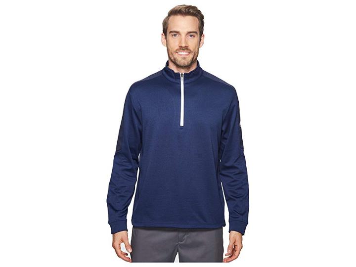 Callaway Heather Waffle-fleece 1/4 Zip Midlayer (blueprint Heather) Men's Clothing