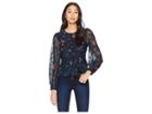 Astr The Label Paisley Top (navy Floral Dot) Women's Clothing
