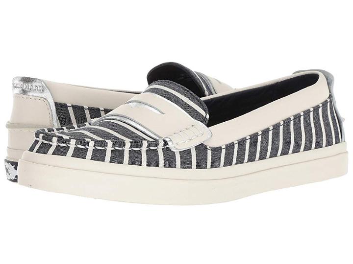 Cole Haan Pinch Weekender Luxe (nautical Stripe Canvas/ivory Leather/ivory) Women's Shoes
