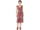 Roxy Retro Poetic Dress (oxblood Red/abtract Ditsy) Women's Dress