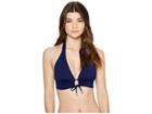Tommy Bahama Pearl Halter Bikini Top With Ring (mare Navy) Women's Swimwear