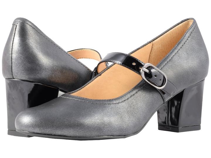 Trotters Candice (pewter/black Washed Leather/patent) High Heels
