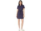 U.s. Polo Assn. Dot Pleated Dress (evening Blue) Women's Dress