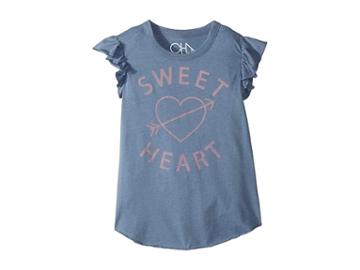 Chaser Kids Soft Vintage Jersey Sweet Heart Tee (little Kids/big Kids) (st. Tropez) Girl's T Shirt
