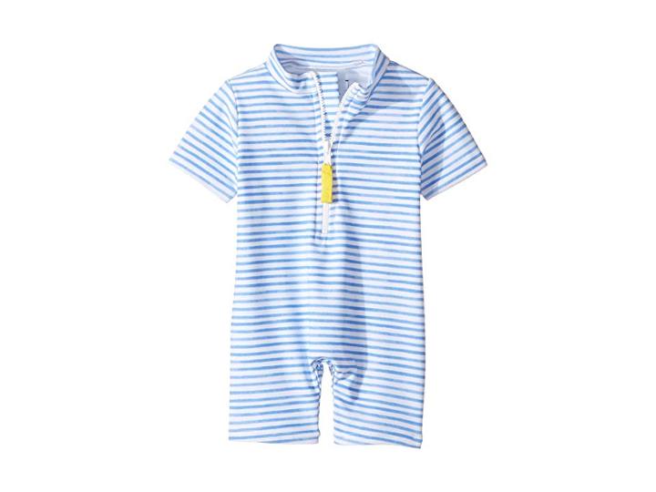 Toobydoo Blue Watercolor Sunsuit (infant/toddler) (blue/white) Girl's Swimsuits One Piece
