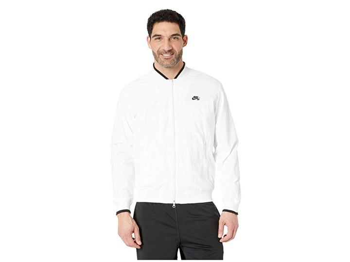 Nike Sb Sb Icon Bomber Jacket (white/black) Men's Coat