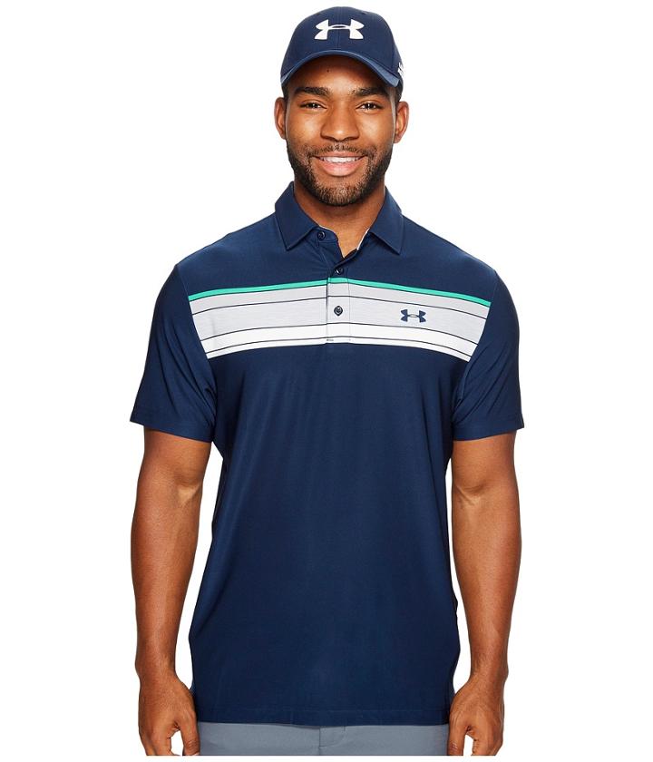 Under Armour Golf Ua Playoff Polo (academy/overcast Gray/academy) Men's Short Sleeve Knit