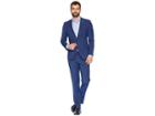 Nick Graham 32 Finished Bottom Suit (blue Plaid) Men's Suits Sets