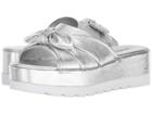 Michael Michael Kors Pippa Slide (silver Metallic Nappa) Women's Sandals