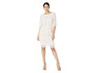Marina Elbow Sleeve Bateau Neck Lace Dress With Scallop Hem (ivory) Women's Clothing