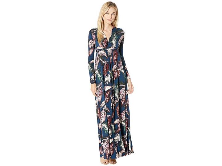 Rachel Pally Long Sleeve Full-length Caftan (feather Print) Women's Clothing