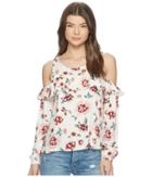 Jack By Bb Dakota Eugene Pretty Meadows Printed Cold Shoulder Top (off-white) Women's Clothing