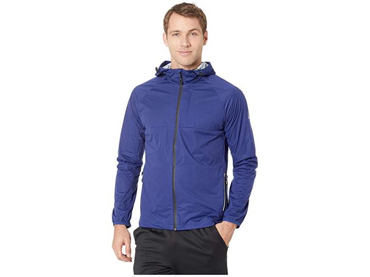 Asics Waterproof Jacket (blue Print) Men's Coat