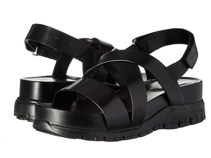 Cole Haan Zerogrand Crisscross Sandal (bds) (black Leather/black) Women's Shoes