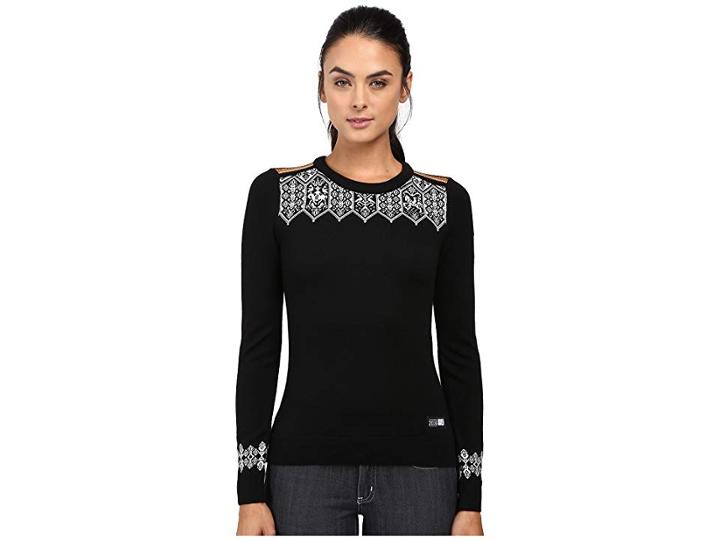 Dale Of Norway Lillehammer Sweater (black/orange Peel) Women's Sweater