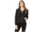 Juicy Couture Track Velour World Currency Robertson Jacket (pitch Black/silver Newmnyem) Women's Clothing