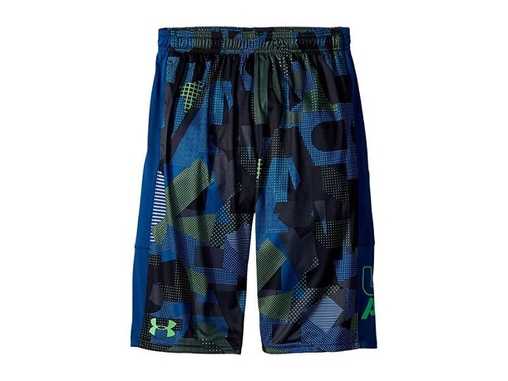 Under Armour Kids Instinct Printed Shorts (big Kids) (arena Green/moroccan Blue/arena Green) Boy's Shorts