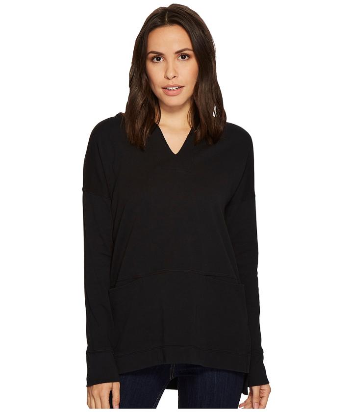 Mod-o-doc Soft As Cashmere Knit Boxy Pullover Hoodie (black) Women's Sweatshirt