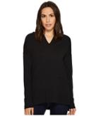 Mod-o-doc Soft As Cashmere Knit Boxy Pullover Hoodie (black) Women's Sweatshirt