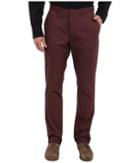 Perry Ellis Travel Luxe Chino Slim Fit Solid (vino) Men's Casual Pants