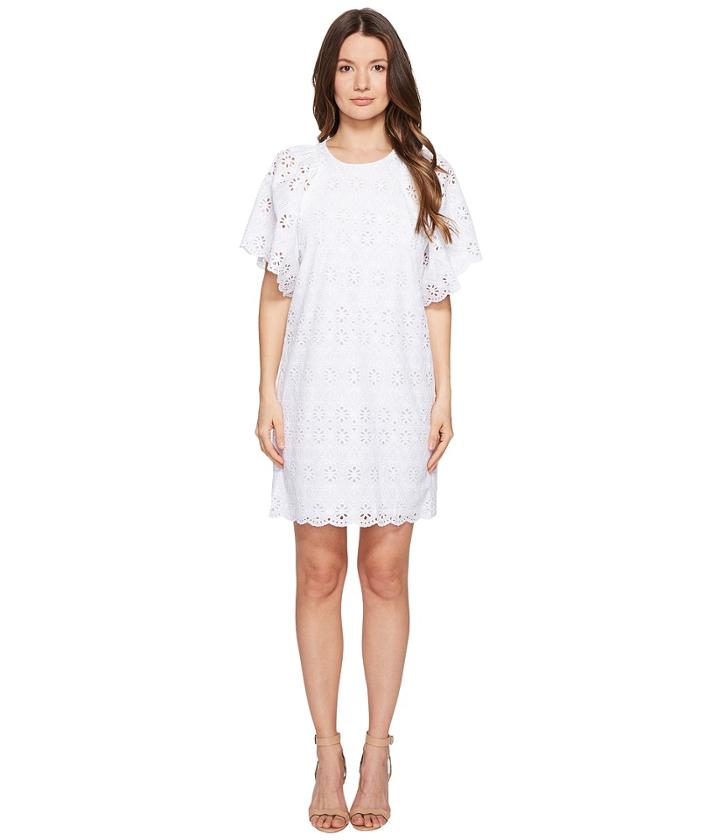 Kate Spade New York Spice Things Up Eyelet Shift Dress (fresh White) Women's Dress
