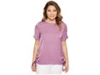 Vince Camuto Specialty Size Petite Short Sleeve Side Drawstring Rumple Blouse (tulip) Women's Blouse