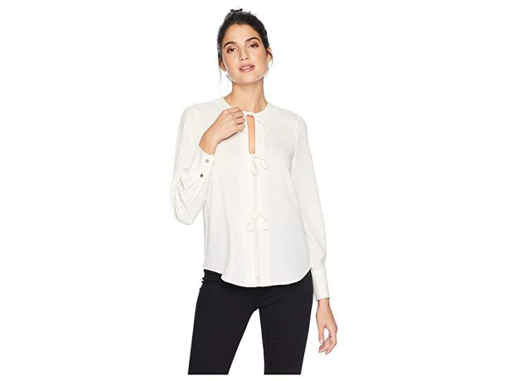 1.state Long Sleeve Blouse With Ties (soft Ecru) Women's Blouse