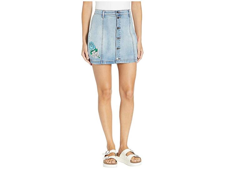 Juicy Couture Tattoo Patch Denim Skirt (cabana Wash) Women's Skirt