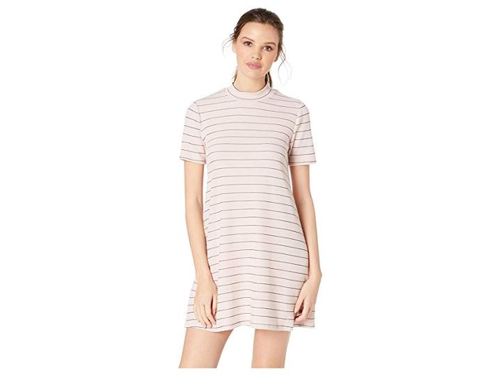 Bcbgeneration Turtle Neck A-line Dress (rose Smoke Combo) Women's Dress