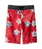 Vans Kids Hawaii Floral Boardshorts (little Kids/big Kids) (chili Pepper) Boy's Swimwear