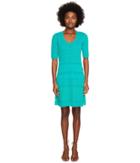 M Missoni Solid Rib Stitch Dress (turquoise) Women's Dress