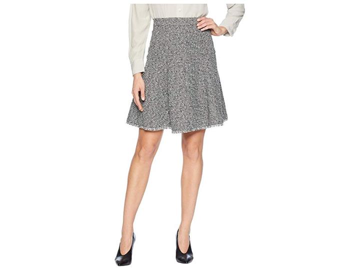 Ellen Tracy Seamed Flare Skirt (black/white Combo) Women's Skirt