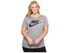 Nike Sportswear Essential T-shirt (size 1x-3x) (carbon Heather/black) Women's T Shirt