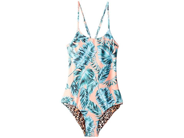 Seafolly Kids Native Jungle Reversible Tank One-piece (little Kids/big Kids) (peach Pearl) Girl's Swimsuits One Piece