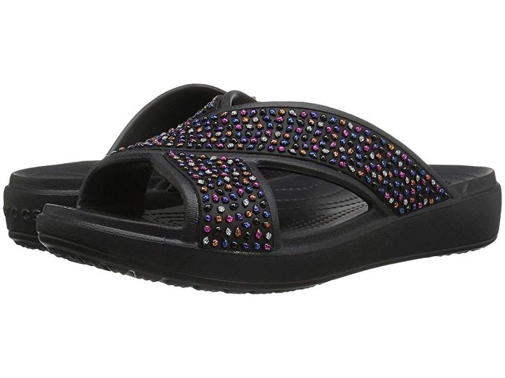 Crocs Sloane Embellished Xstrap (black/multi) Women's Sandals
