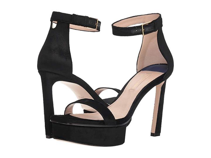 Stuart Weitzman Disco (pitch Black Velveteen) Women's Shoes