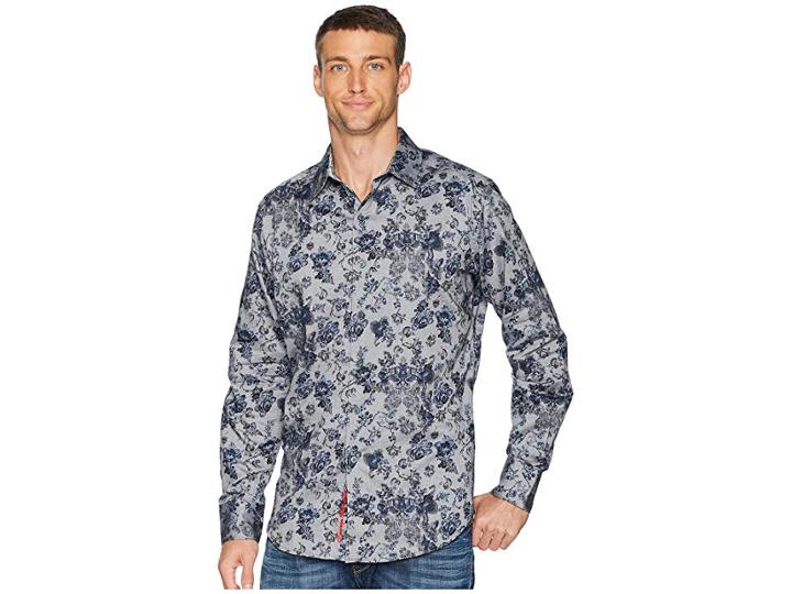 Robert Graham Barker Shirt (blue) Men's Clothing