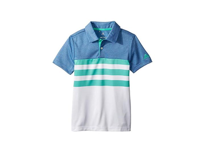 Adidas Golf Kids 3-stripe Fashion Polo (big Kids) (hi-res Green) Boy's Clothing