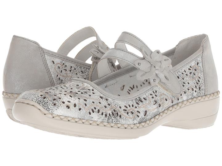 Rieker 41372 Doris 72 (weiss/silber) Women's  Shoes