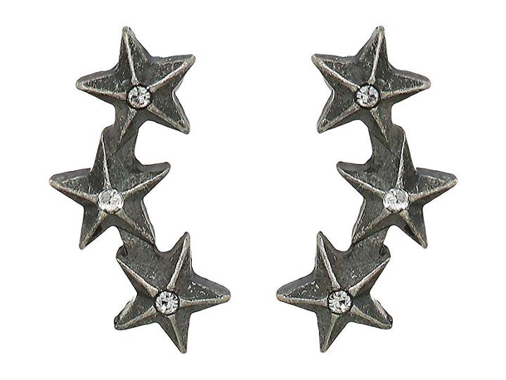 Steve Madden Three Star Casted Stone Post Earrings (gunmetal-tone) Earring