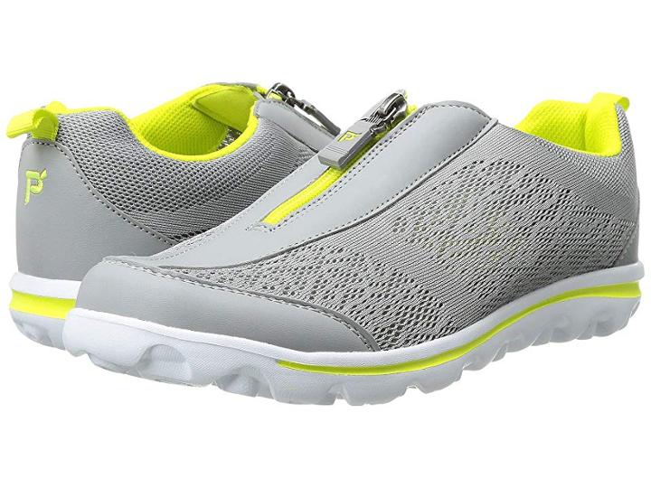 Propet Travelactiv Zip (silver/lime) Women's  Shoes