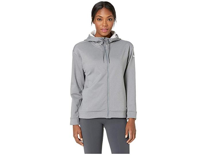 Nike Therma All Time Full Zip Hoodie (cool Grey/heather/white) Women's Sweatshirt