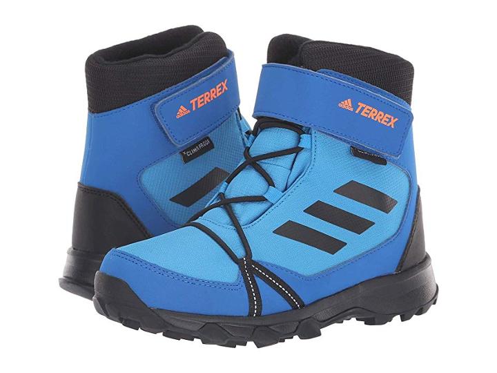 Adidas Outdoor Kids Terrex Snow Cf Cp Cw (little Kid/big Kid) (bright Blue/black/hi-res Orange) Boy's Shoes